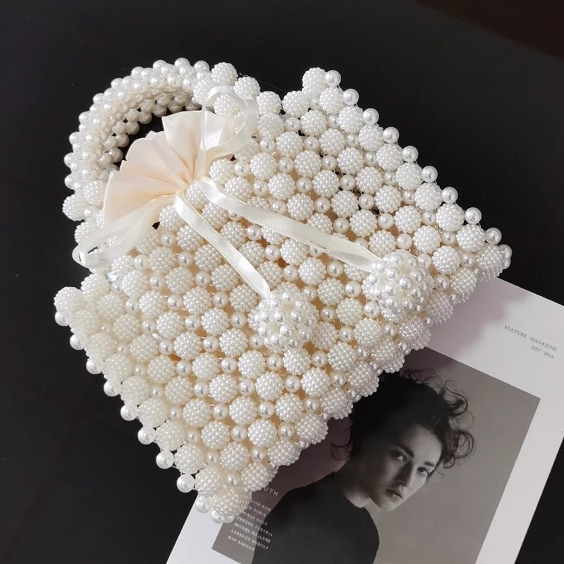 Pearl Beaded Women's Handbag Wedding Evening Clutch Party Purse