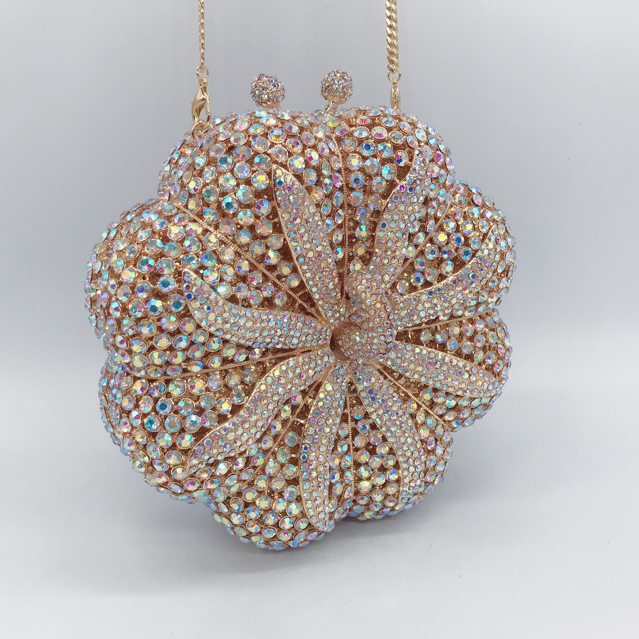 Pumpkin Rhinestone Clutch Cute Prom Purse