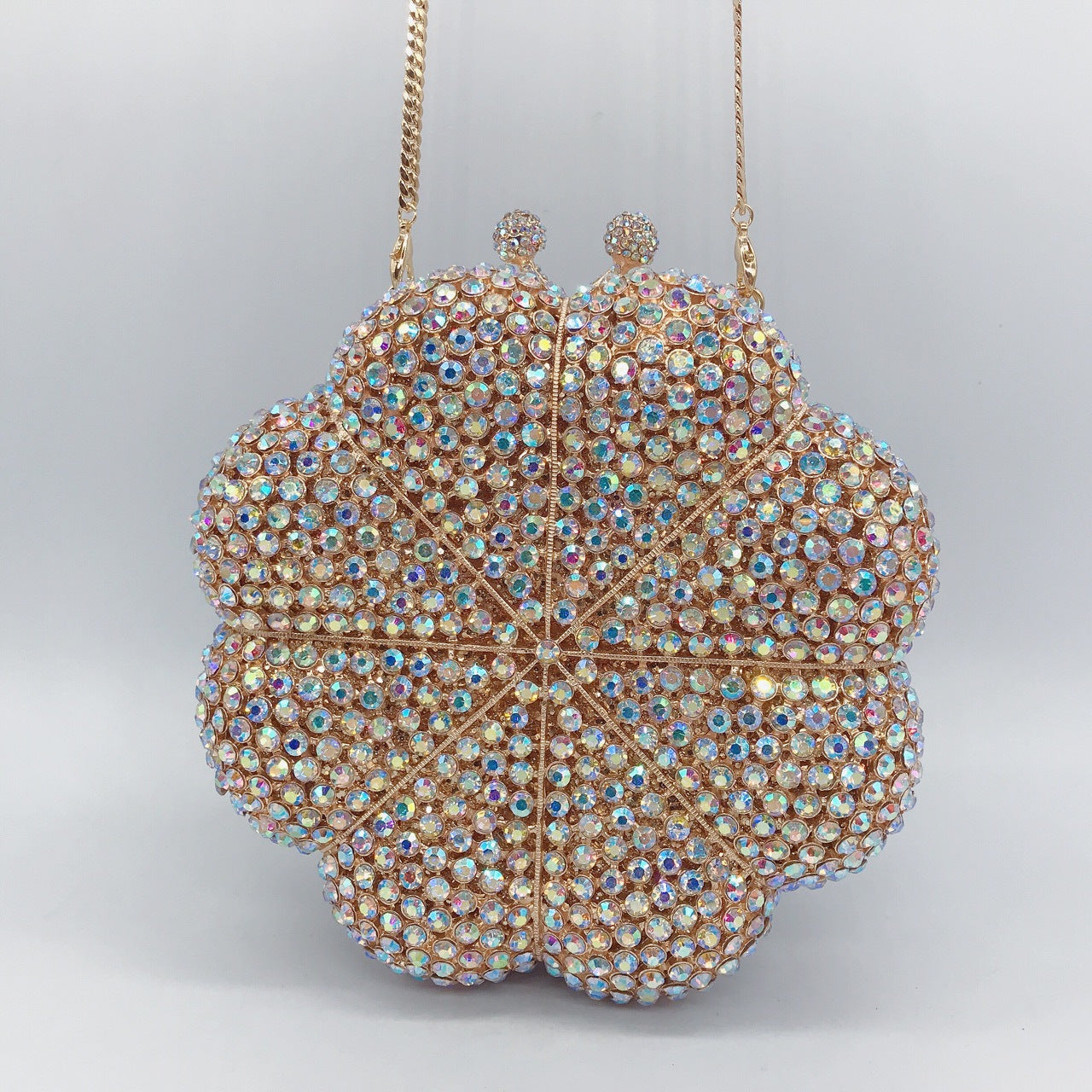 Pumpkin Rhinestone Clutch Cute Prom Purse