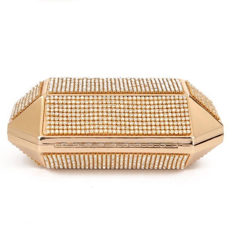 Rhinestone Evening Bags Luxury Iron Box Clutch