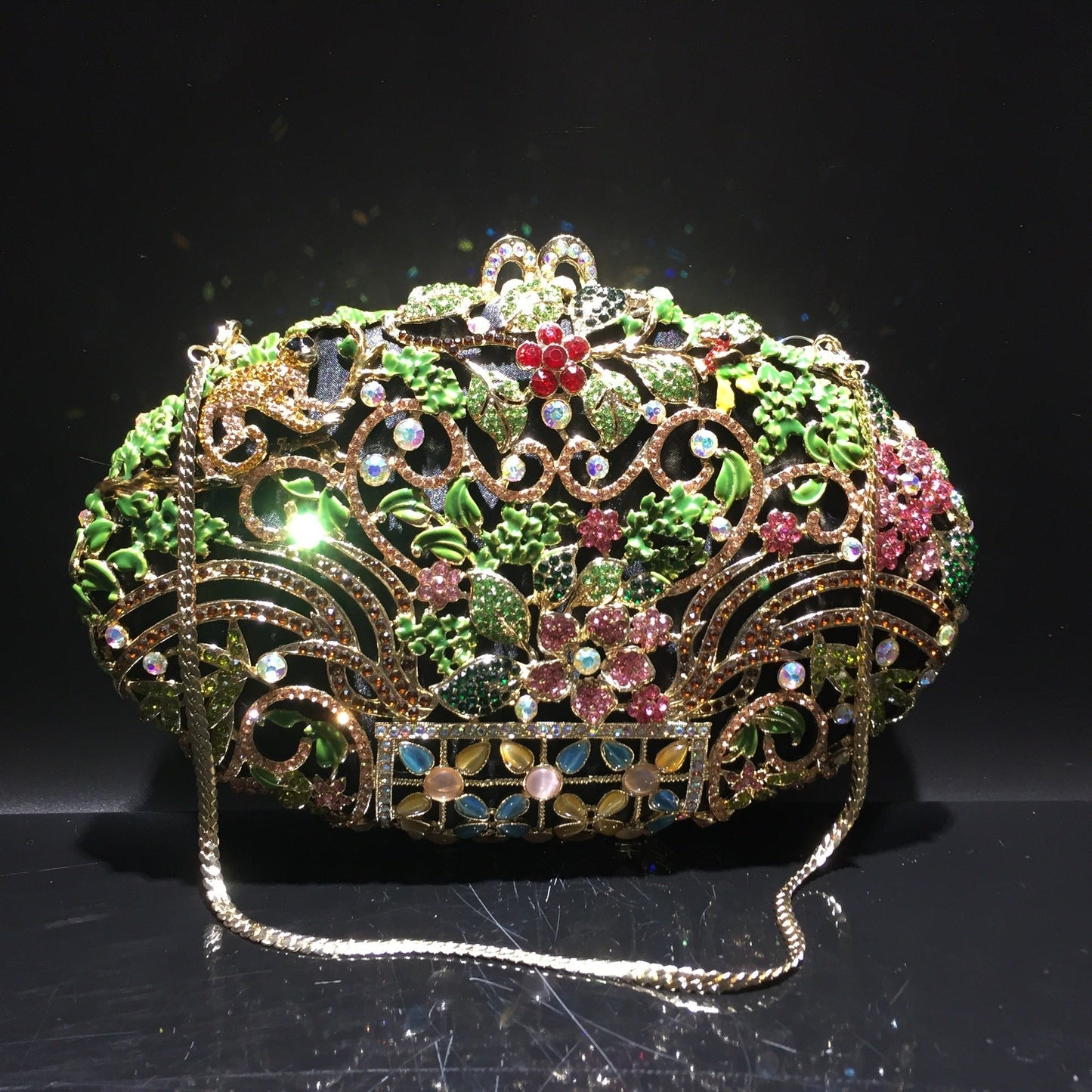 Rhinestone Evening Clutch Flower Exquisite Bag