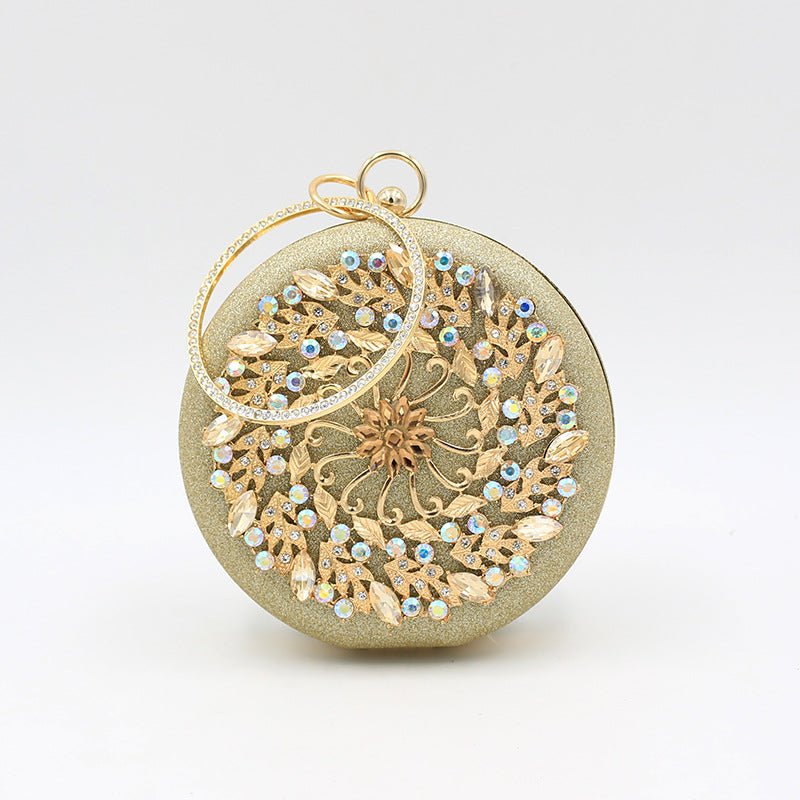 Round Crystal Clutch Women's Mini Handbag Evening Clutch Bag