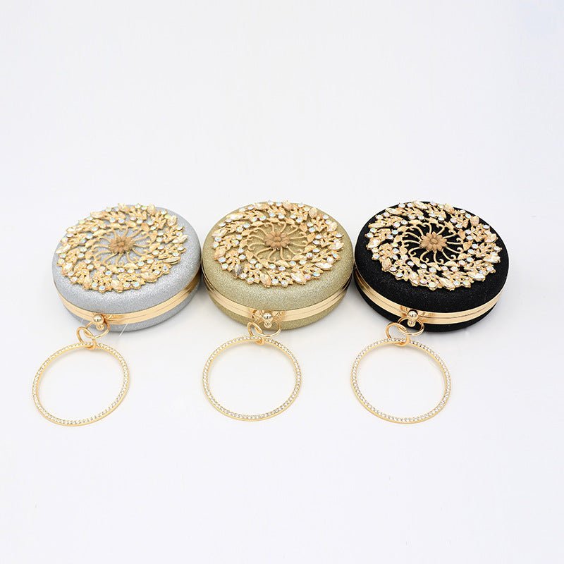 Round Crystal Clutch Women's Mini Handbag Evening Clutch Bag