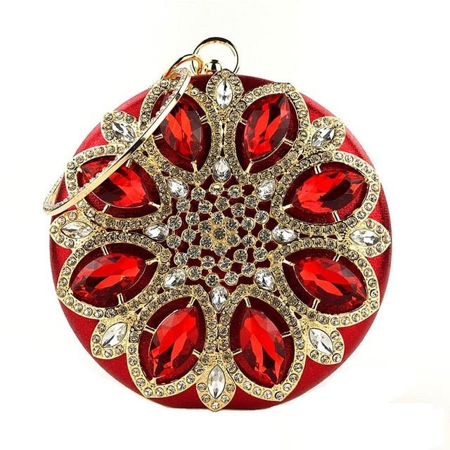 Round Evening Bag Diamond Clutch