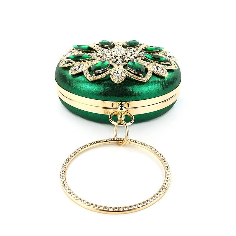 Round Evening Bag Diamond Clutch