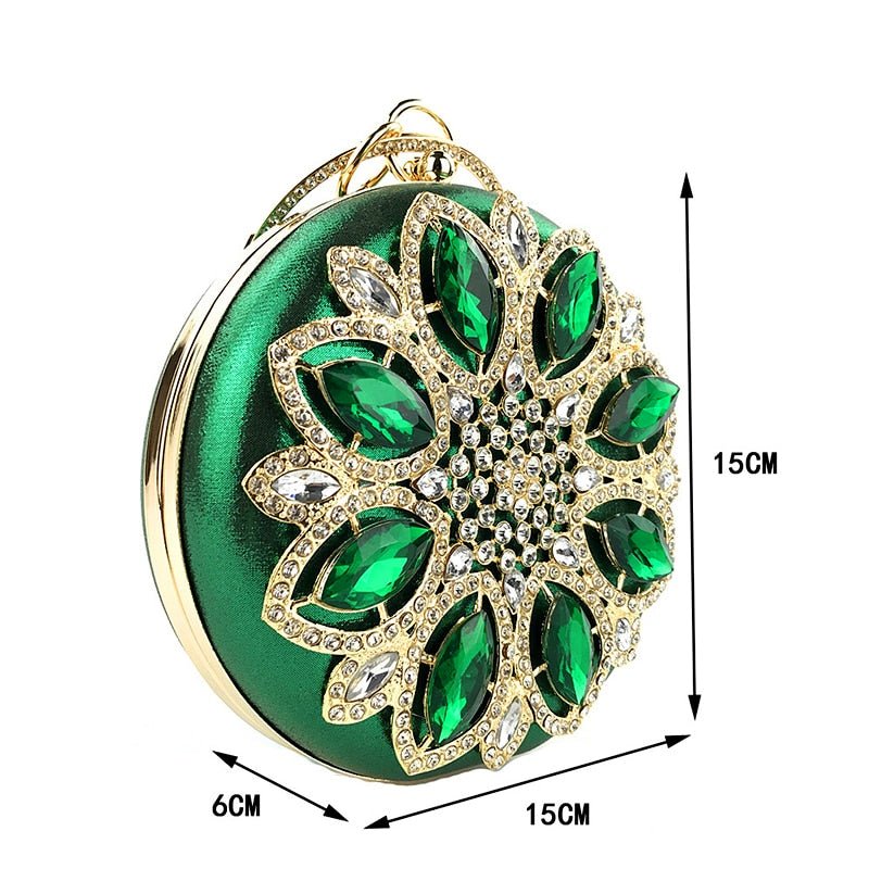 Round Evening Bag Diamond Clutch