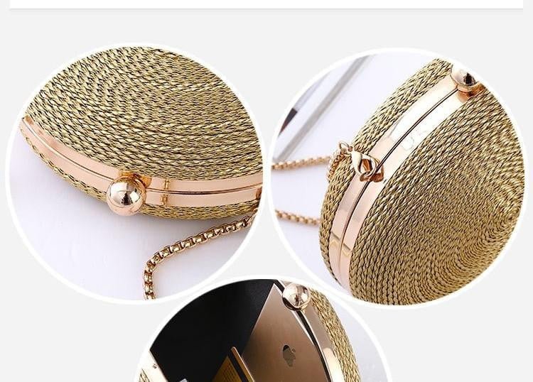 Round Evening Bags Fashion Chain Clutch