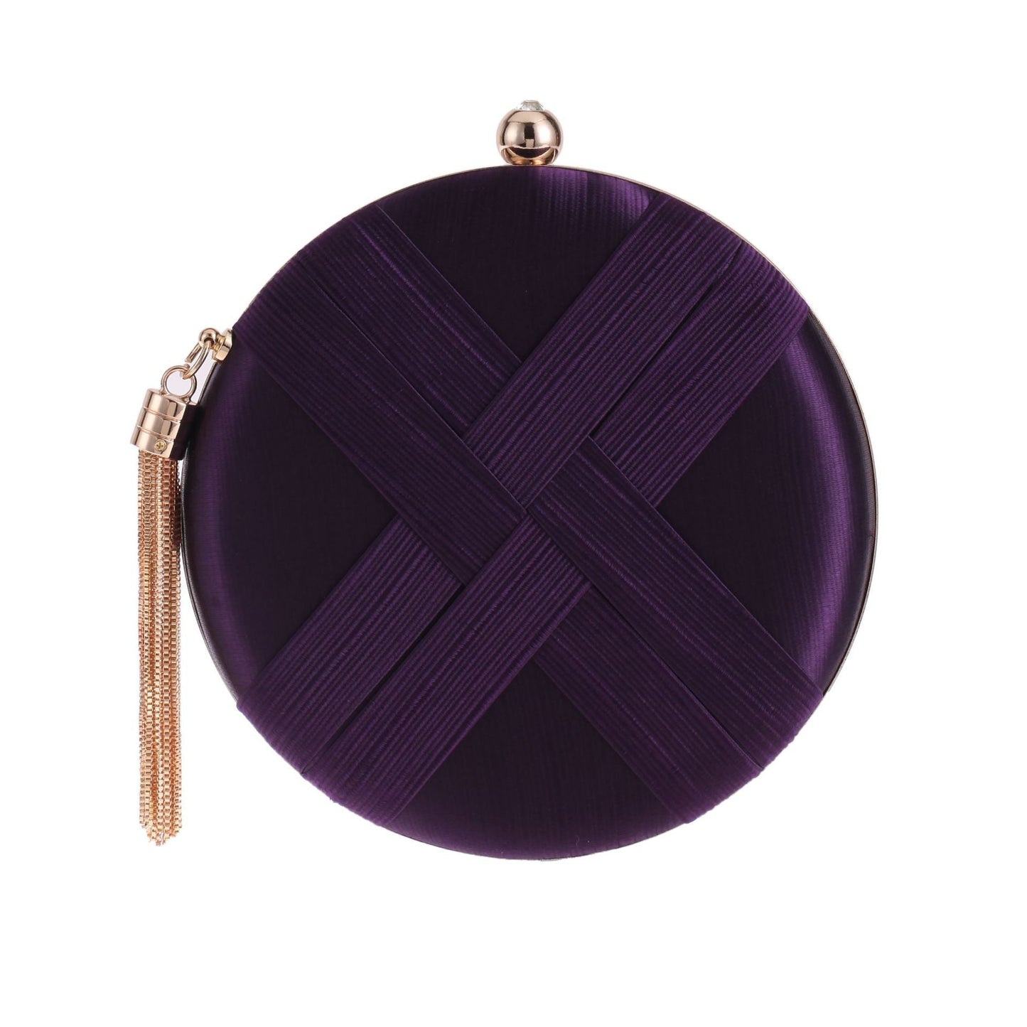 Round Women Stripe Weaving Evening Bags