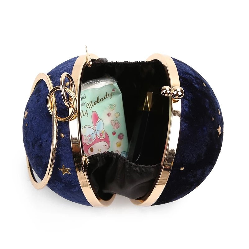 Suede Women Round Clutches Mini Handbags Wedding Purse