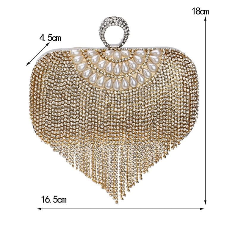 Tassel Evening Clutches Rings Diamonds Pearl Handbags