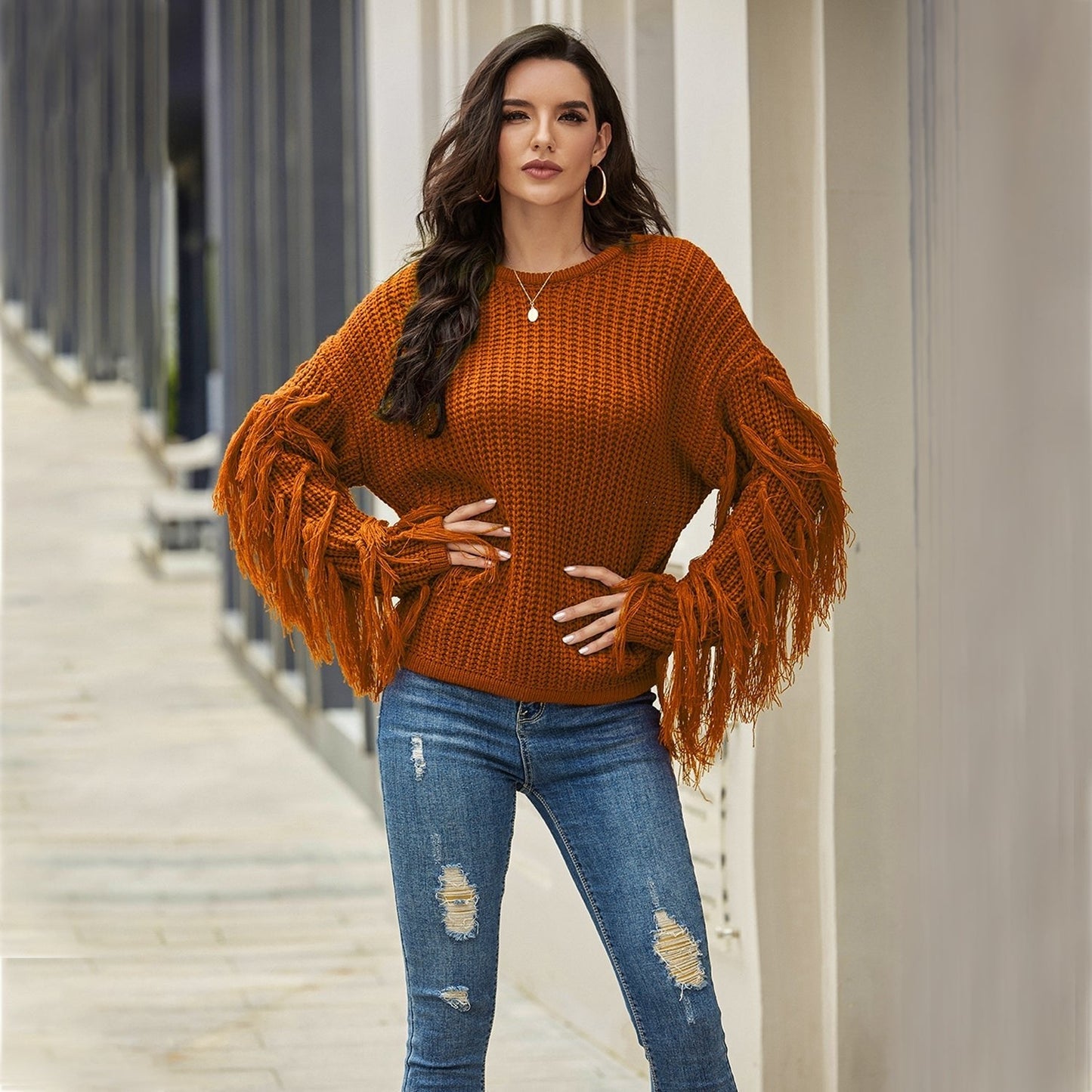 Tassel Pullover Sweater For Women