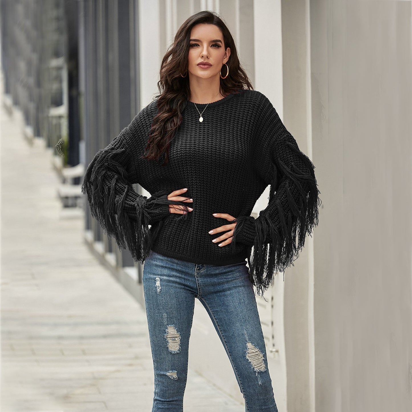 Tassel Pullover Sweater For Women