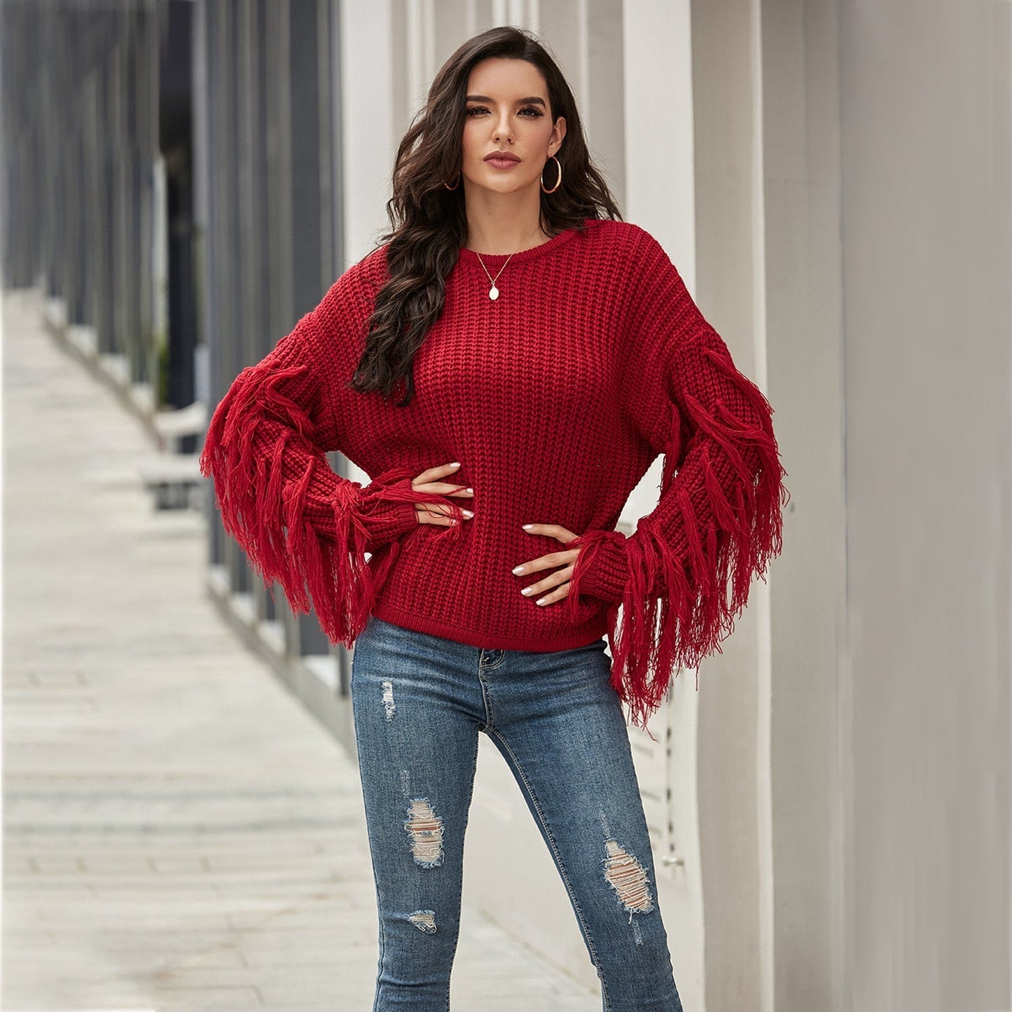 Tassel Pullover Sweater For Women
