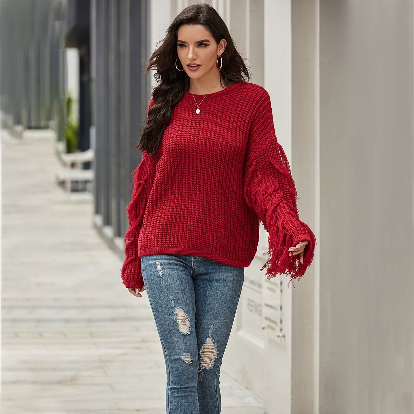 Tassel Pullover Sweater For Women