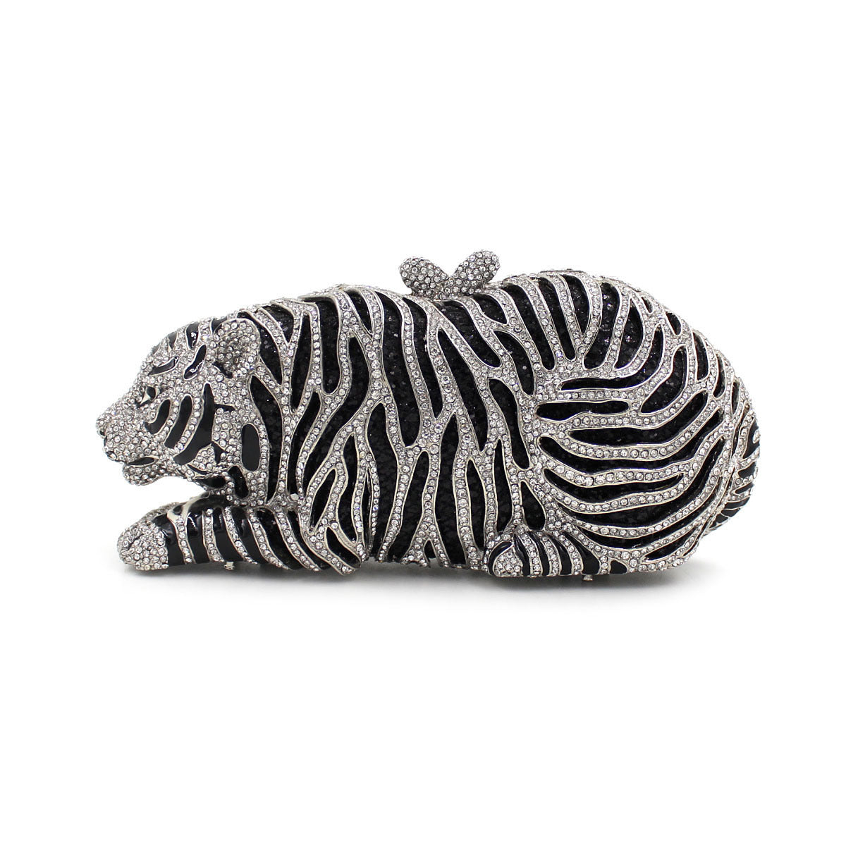 Tiger Sparkling Evening Clutch Bags with Chain