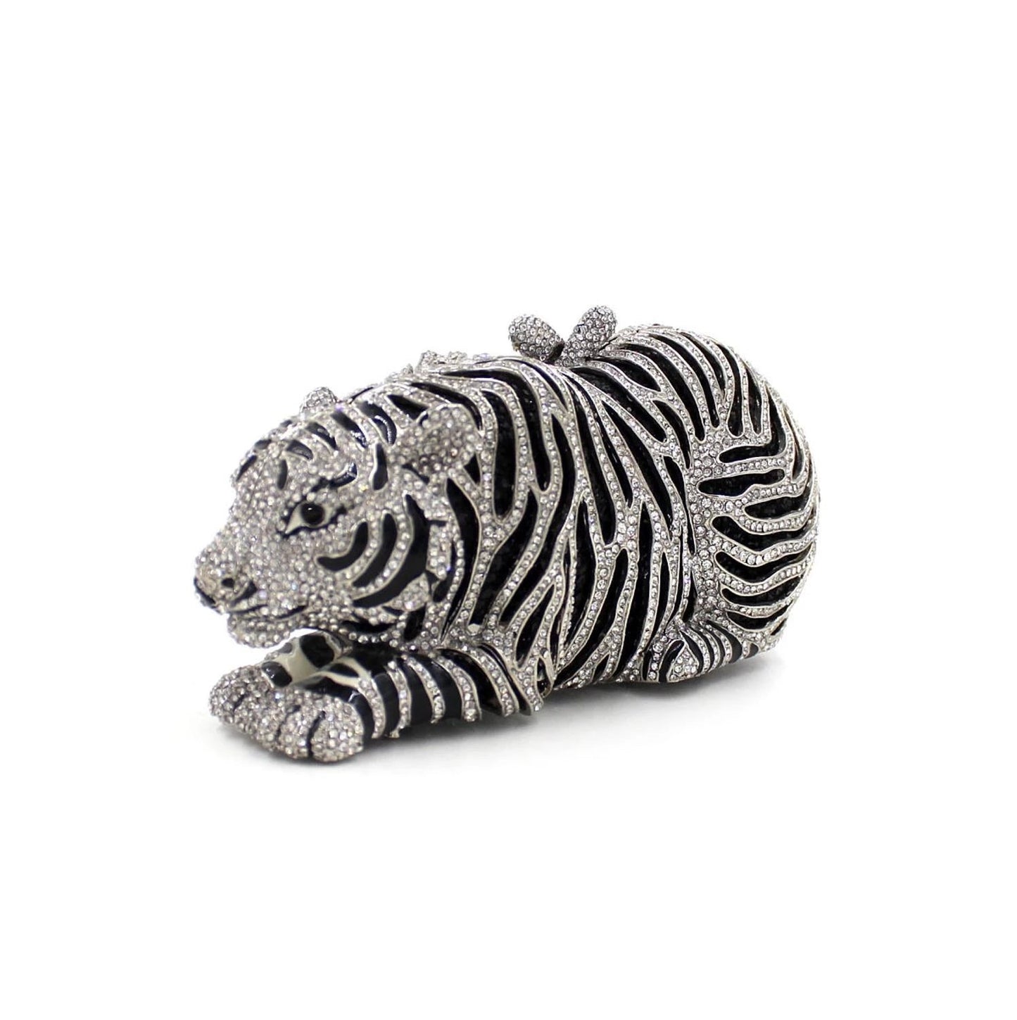Tiger Sparkling Evening Clutch Bags with Chain