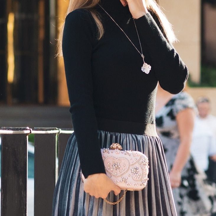 Vintage Pink Beaded Clutch Evening Bags
