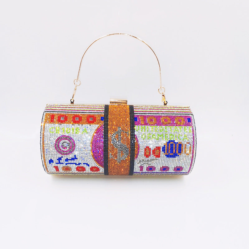 Women Stack of Cash Evening Bag Crystal Rhinestone Clutch