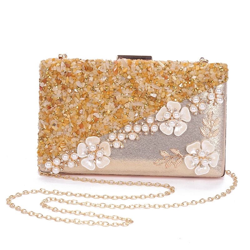 Women's Crossbody Bag for Ladies Flower Sequin Clutch Purse