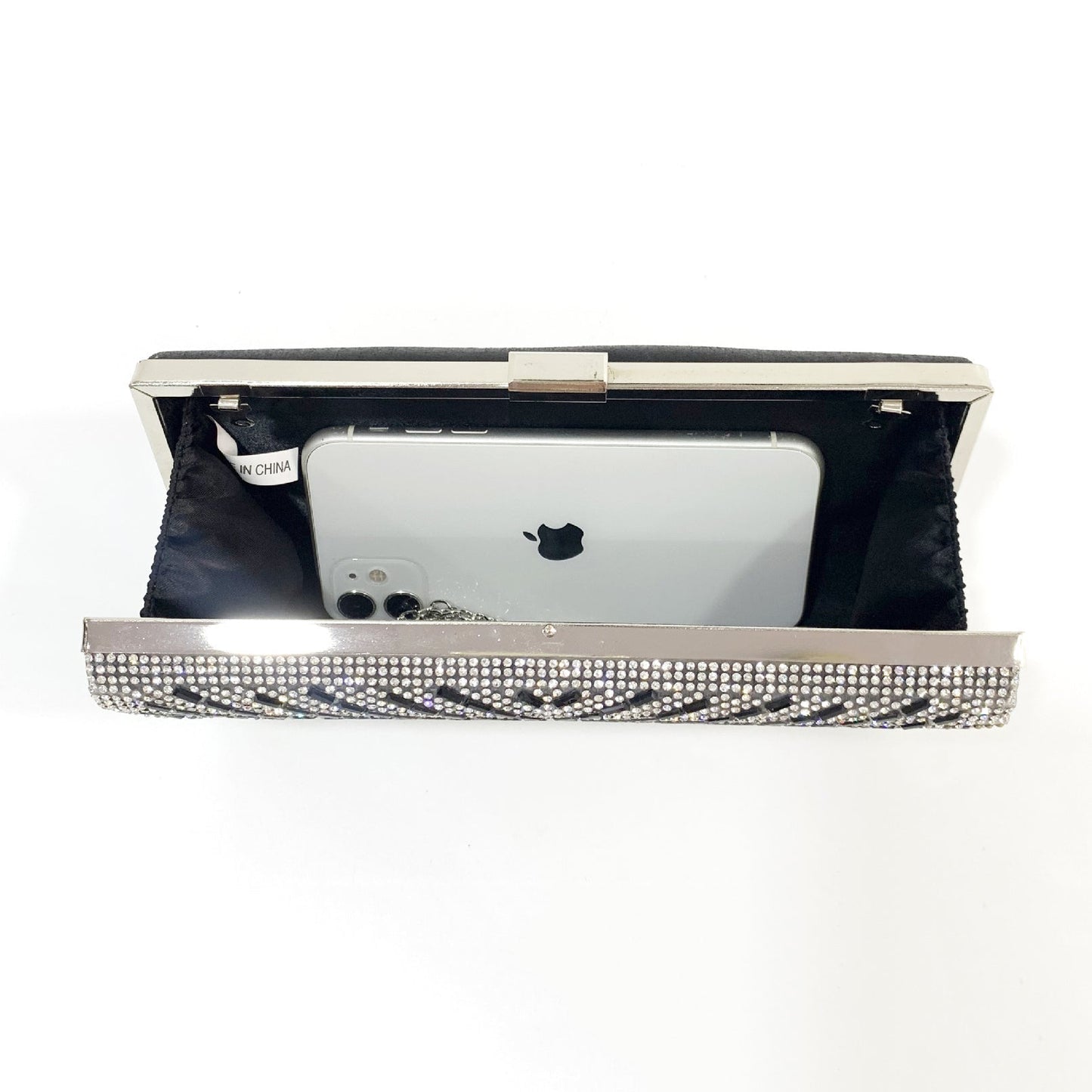 X-Striped Rhinestone Hand-held Evening Clutch Bag