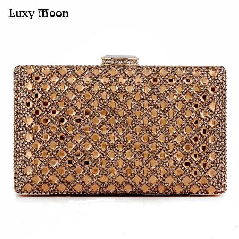 gold Clutch Women Evening bags Ladies Crystal Day Clutches Wallet Wedding Purse Party Banquet bag Black/Gold/Silver