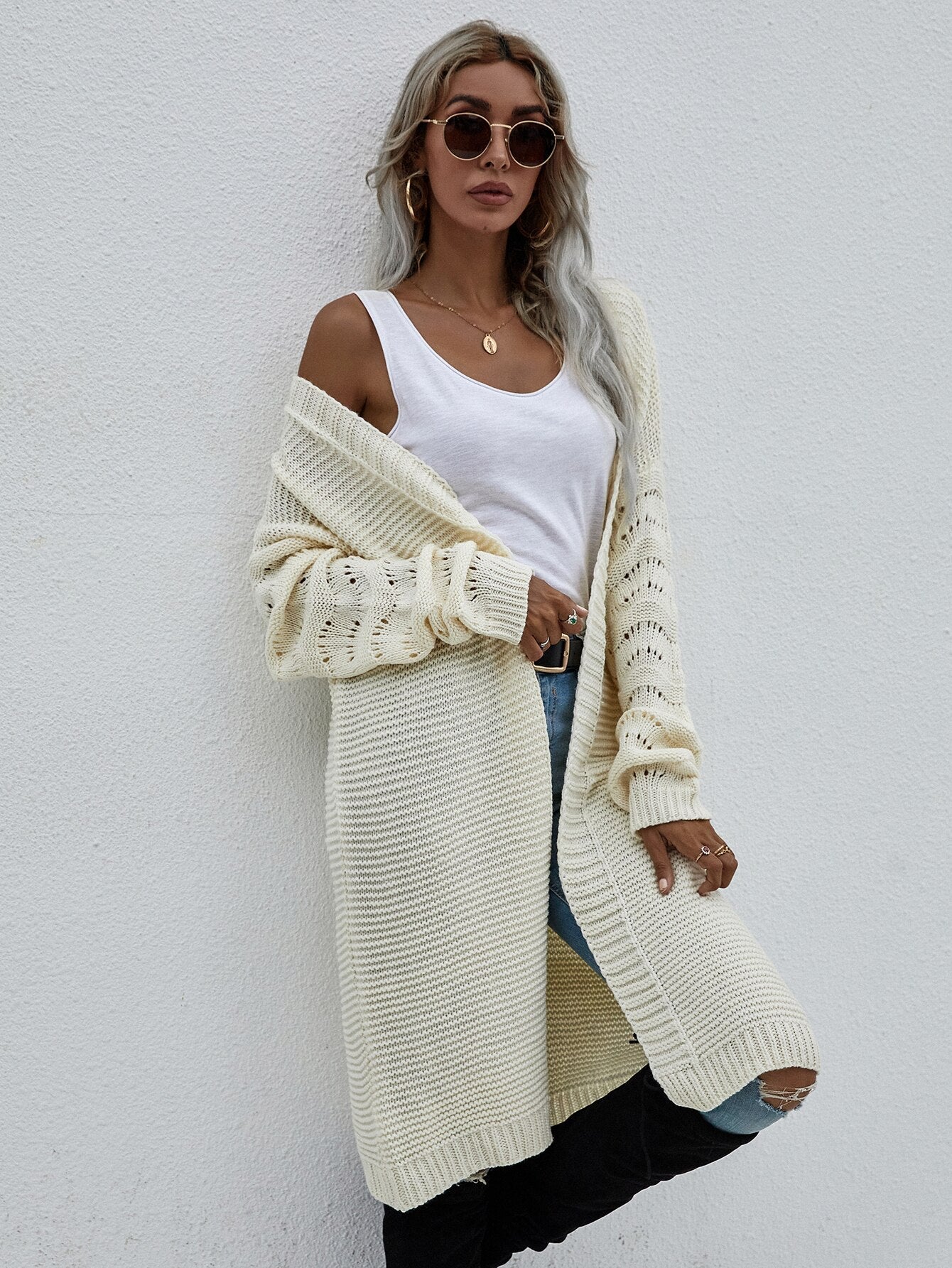 Solid Color Commuter Loose Cardigan
