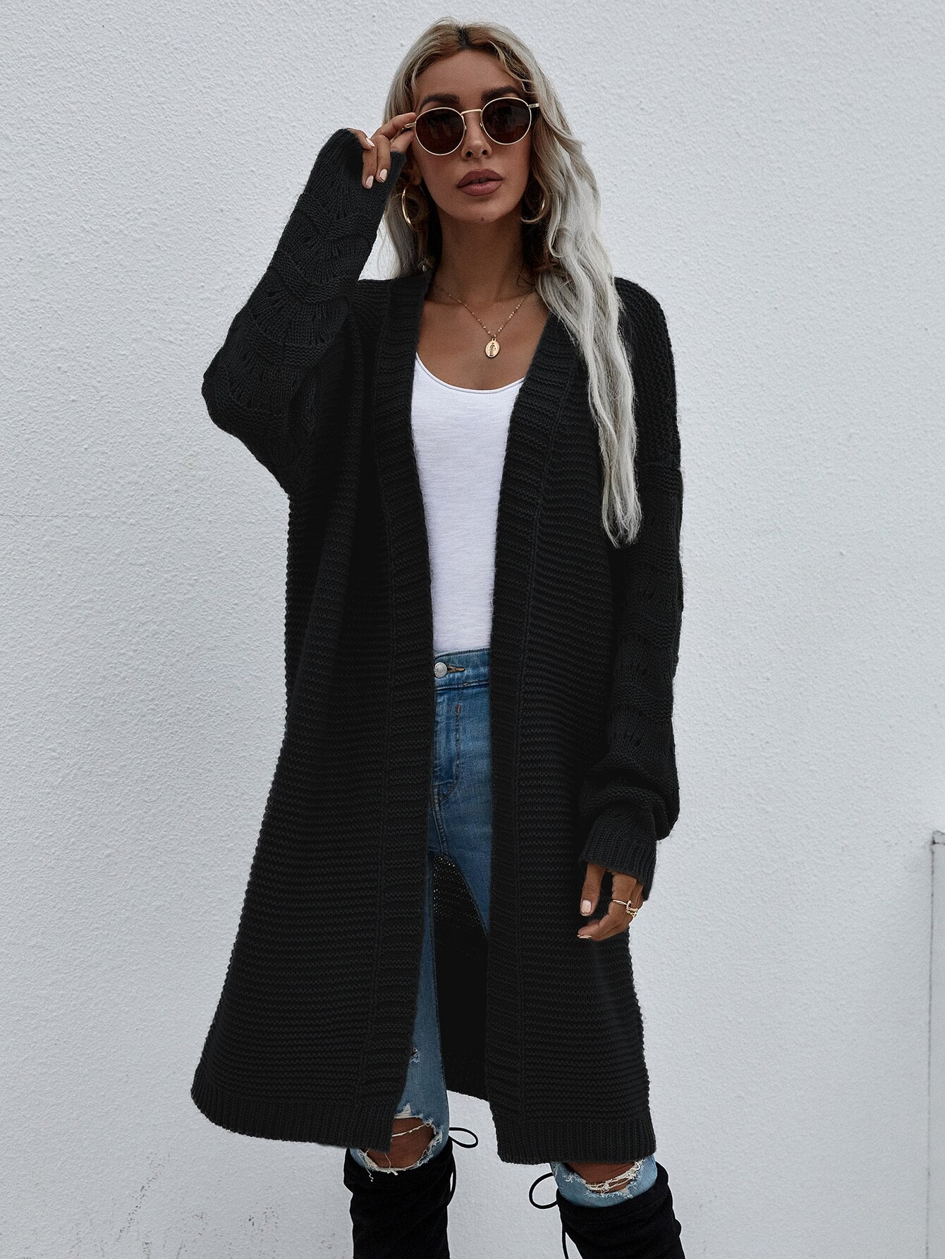 Solid Color Commuter Loose Cardigan