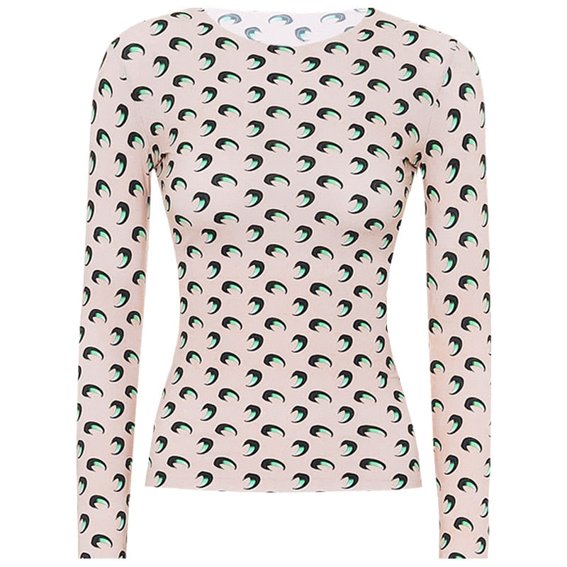 Machella Crescent Moon Prints Tissue Tops