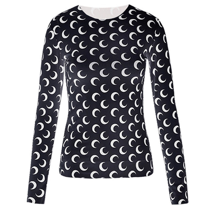 Machella Crescent Moon Prints Tissue Tops