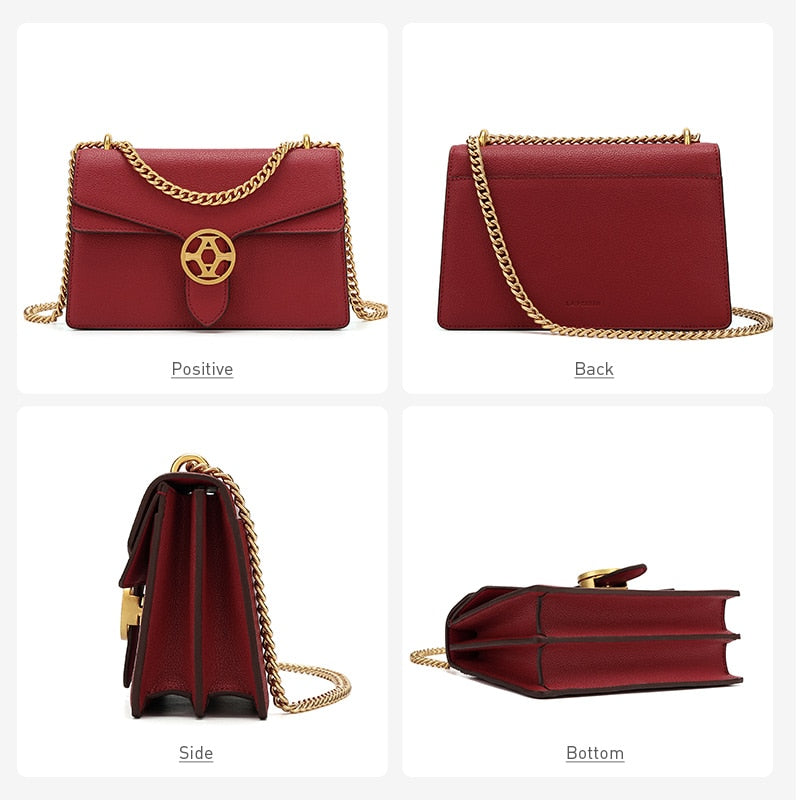 Magenta Leather Flap Bag