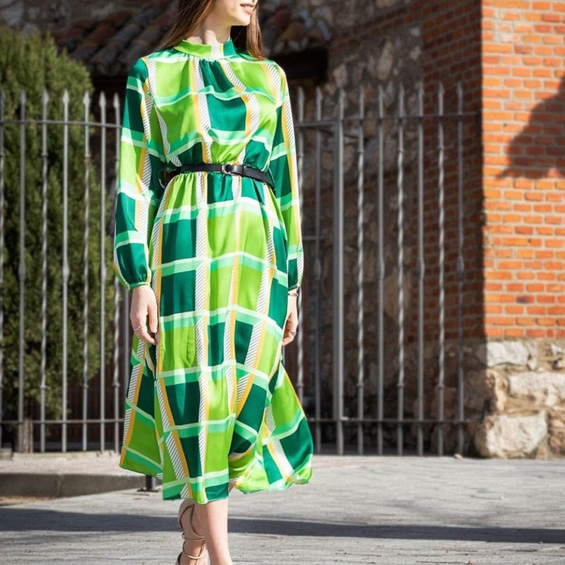 Maire Colorful Smock Neck Midi Dress - 4 Styles