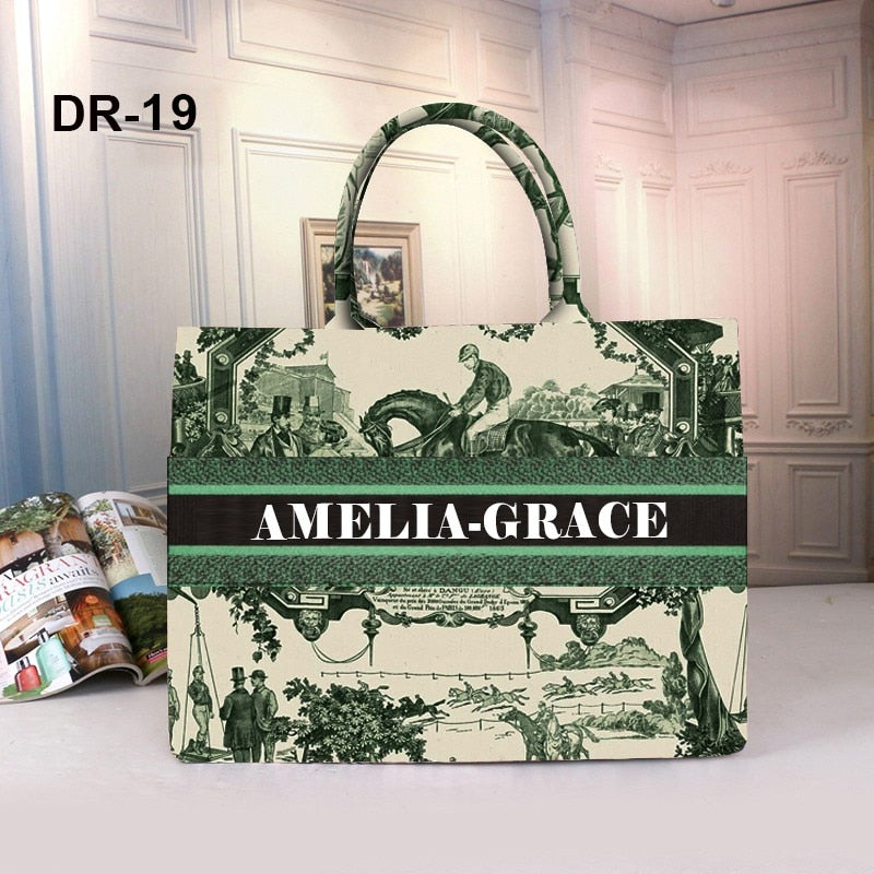 Marcella Your Name Monogram Canvas Totes - 20 Styles