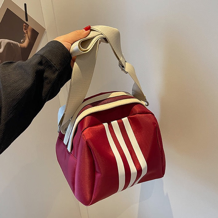 Maritta Sporty Stripe Nylon Crossbody Bag