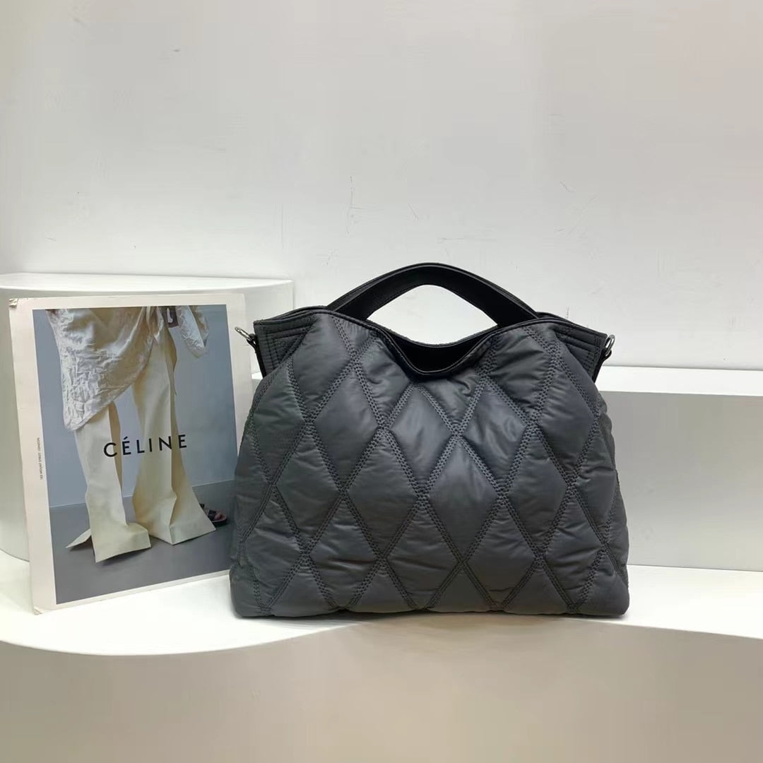 Marla Diamond Quilted Puffer Totes - 5 Colors