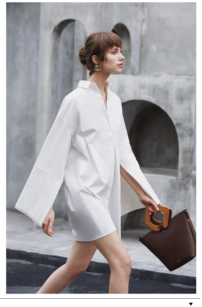 Marla Mini Shirt Dress with Wide Cuffs