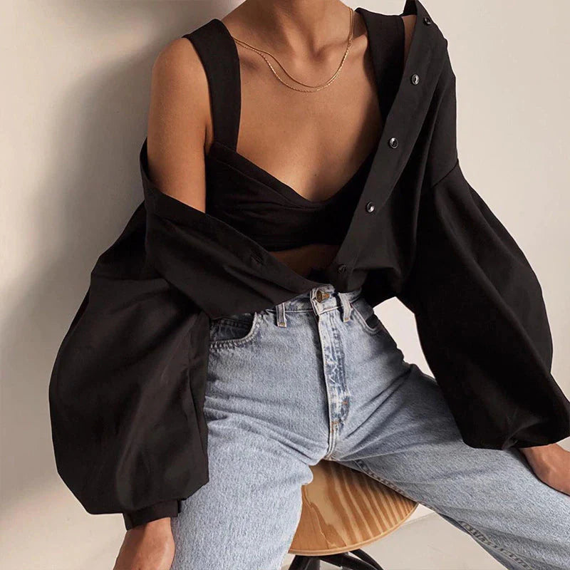 Marthe Puff Sleeve Shirt Blouse - 2 Colors