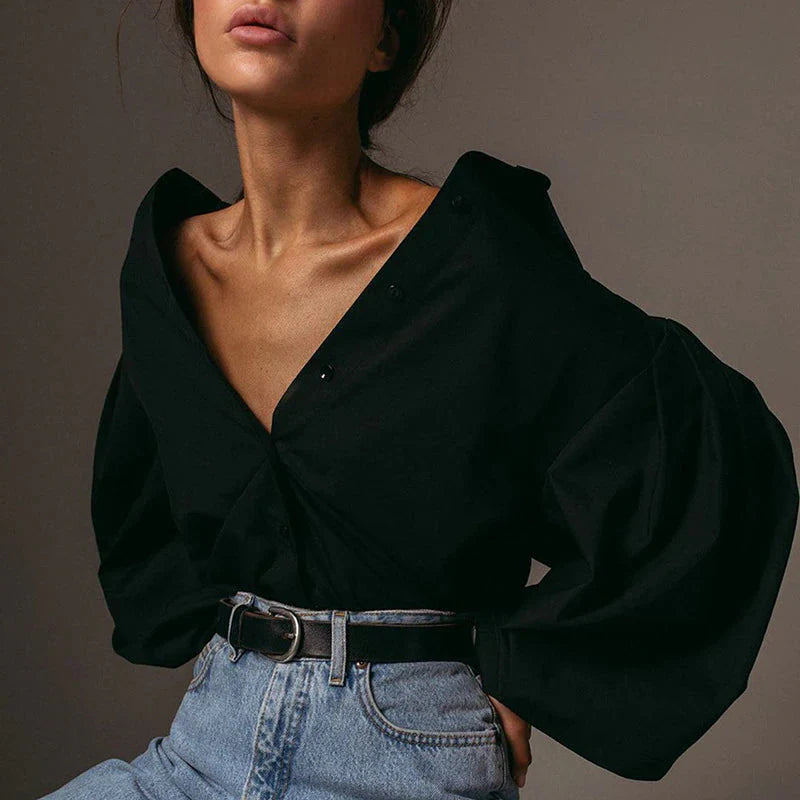 Marthe Puff Sleeve Shirt Blouse - 2 Colors