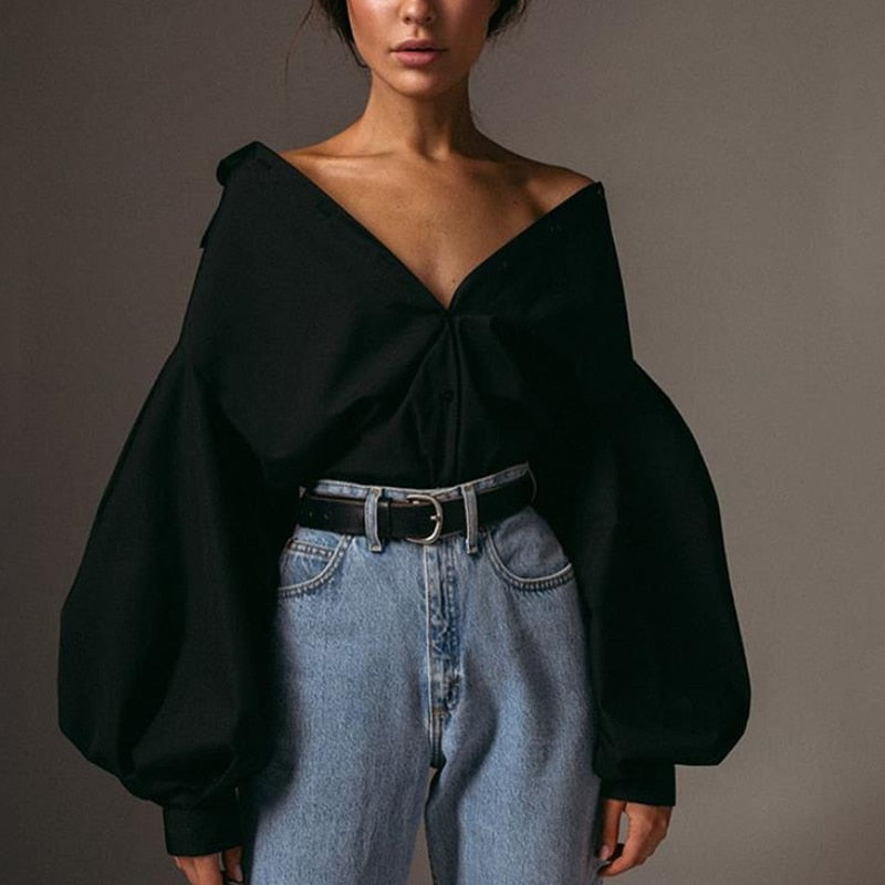 Marthe Puff Sleeve Shirt Blouse - 2 Colors