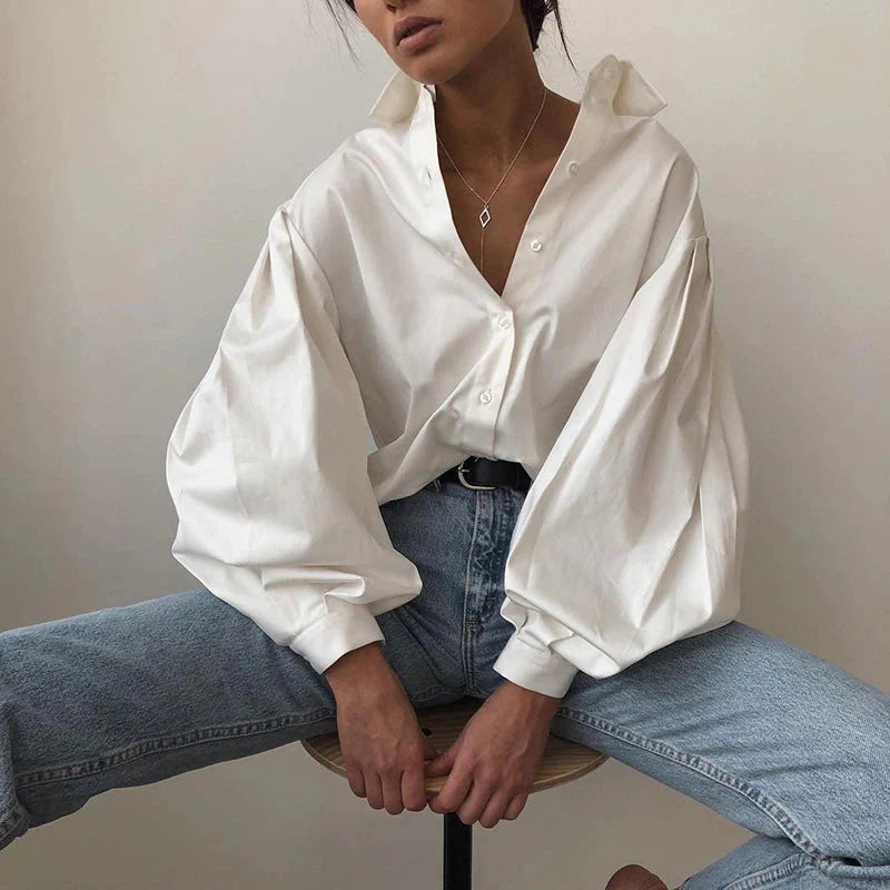 Marthe Puff Sleeve Shirt Blouse - 2 Colors