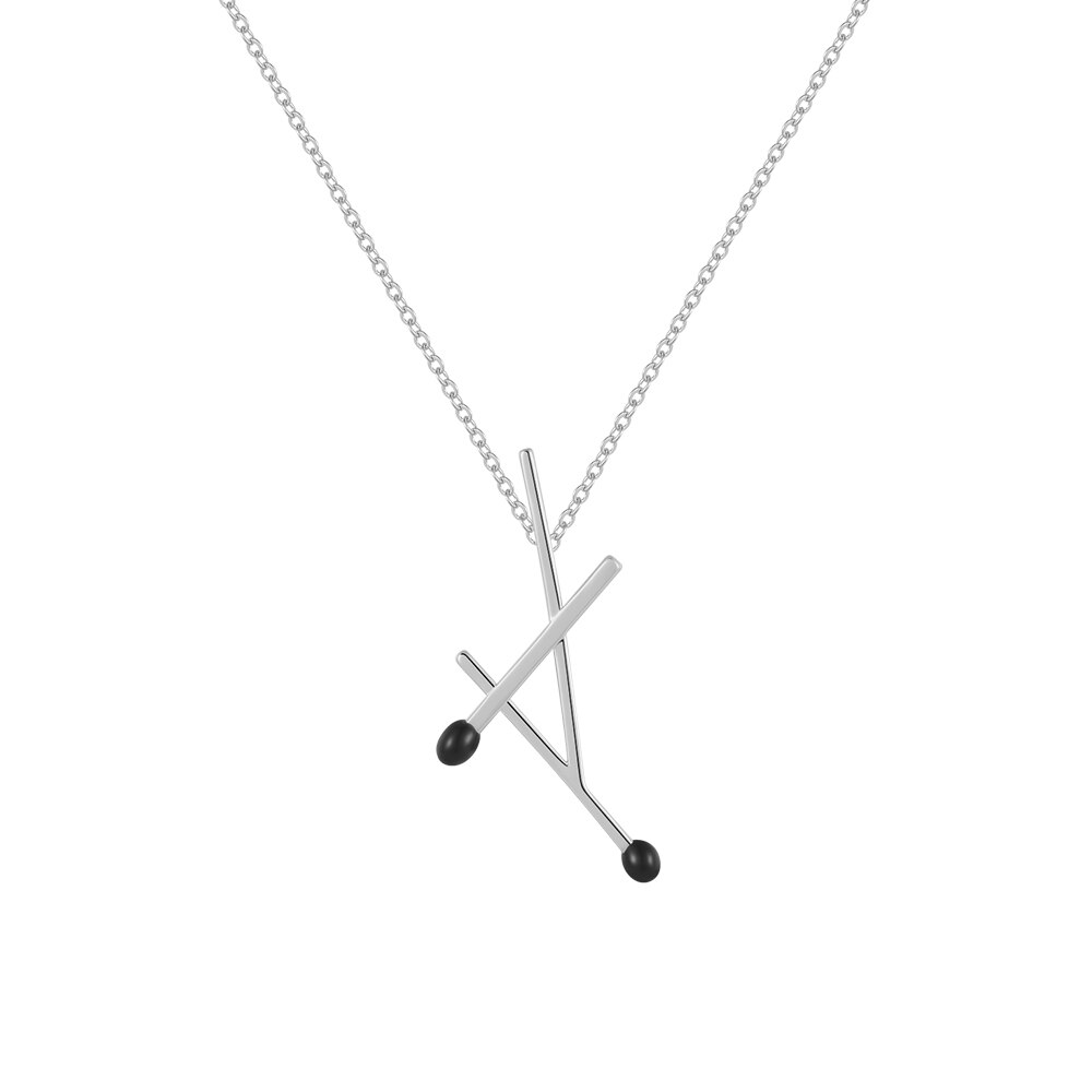 Matchstick Pendant Necklace - Gold or Silver