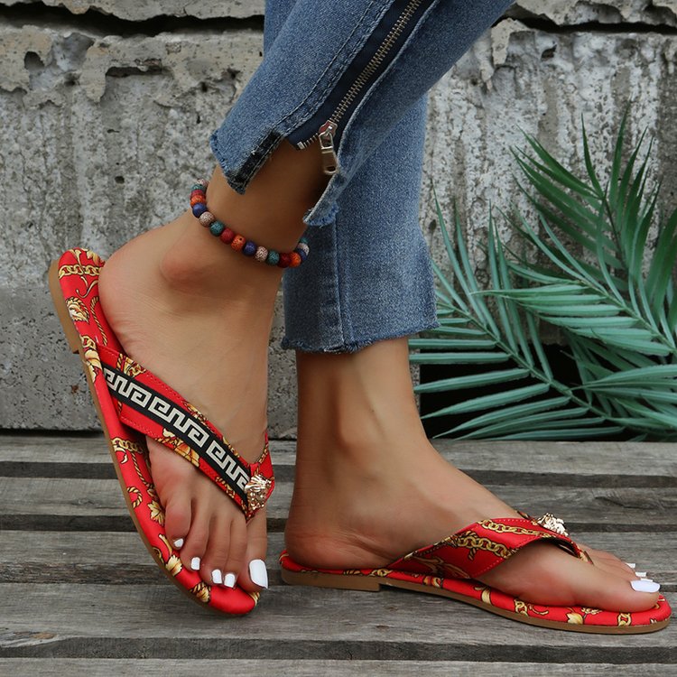 Medusa Grecian Print Sandals - 3 Colors