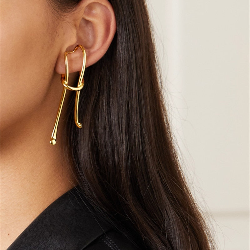 Metal Rope Knot Look Clip Earrings - 2 Colors