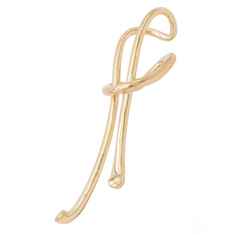 Metal Rope Knot Look Clip Earrings - 2 Colors