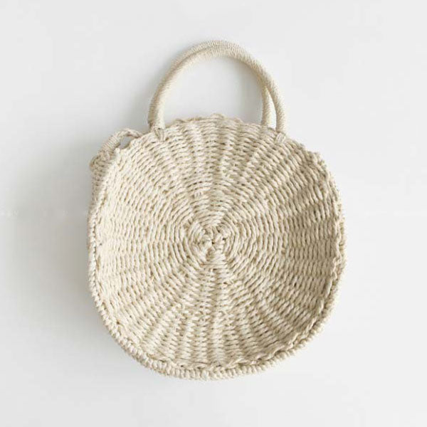 Mini Circle Straw Moroccan Market Tote w/ or w/o Tassels - 2 Colors