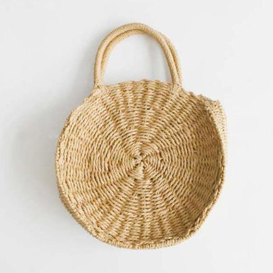 Mini Circle Straw Moroccan Market Tote w/ or w/o Tassels - 2 Colors