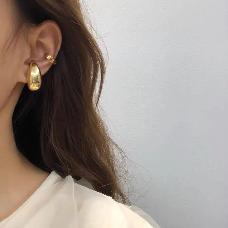 Minimalist Bubble Metal Clip Earrings