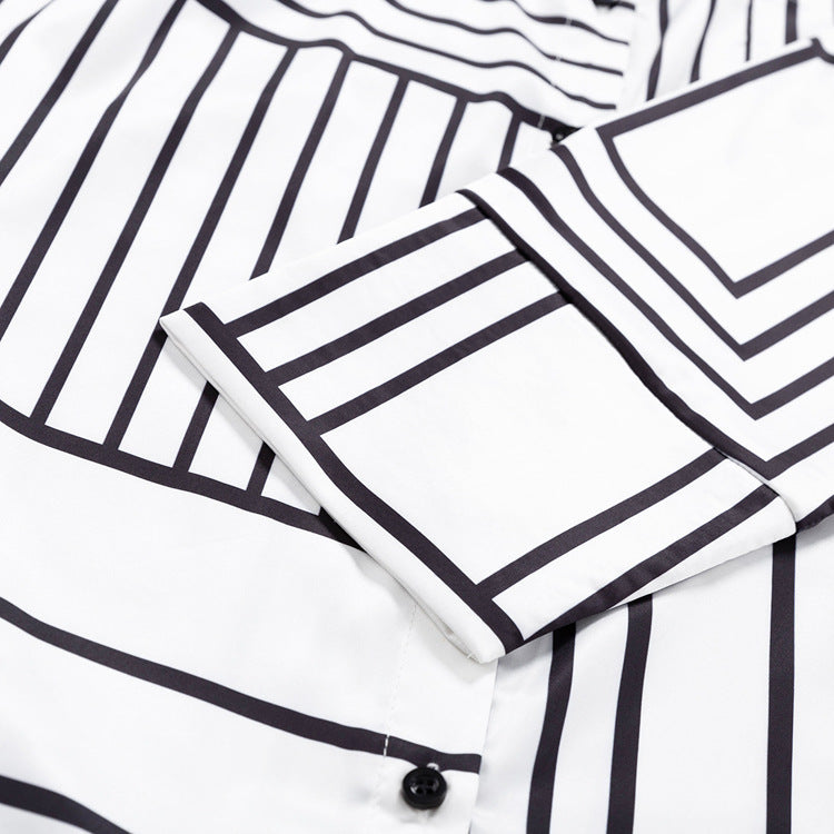 Miranda Geometry Stripe Prints Tunic Top / Pants Set