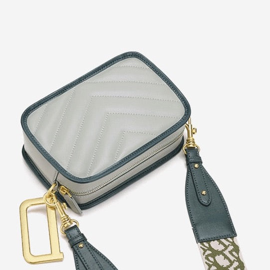 Misha Chevron Quilted Leather Shoulder Bag.