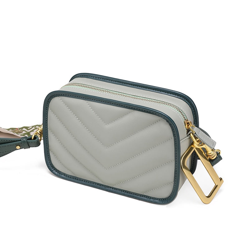 Misha Chevron Quilted Leather Shoulder Bag.