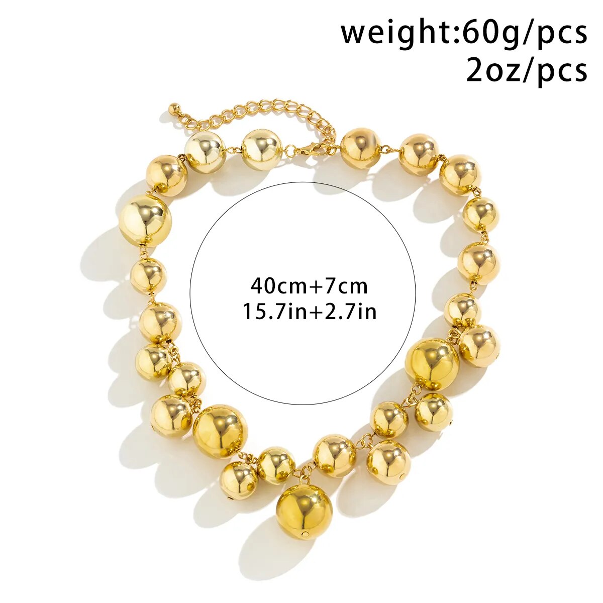 Moya Metallic Ball Bead Bib Necklace